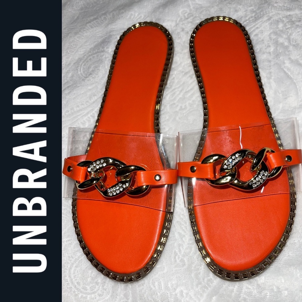 Gold & Rhinestones Embellished Slides Size 41 (8)